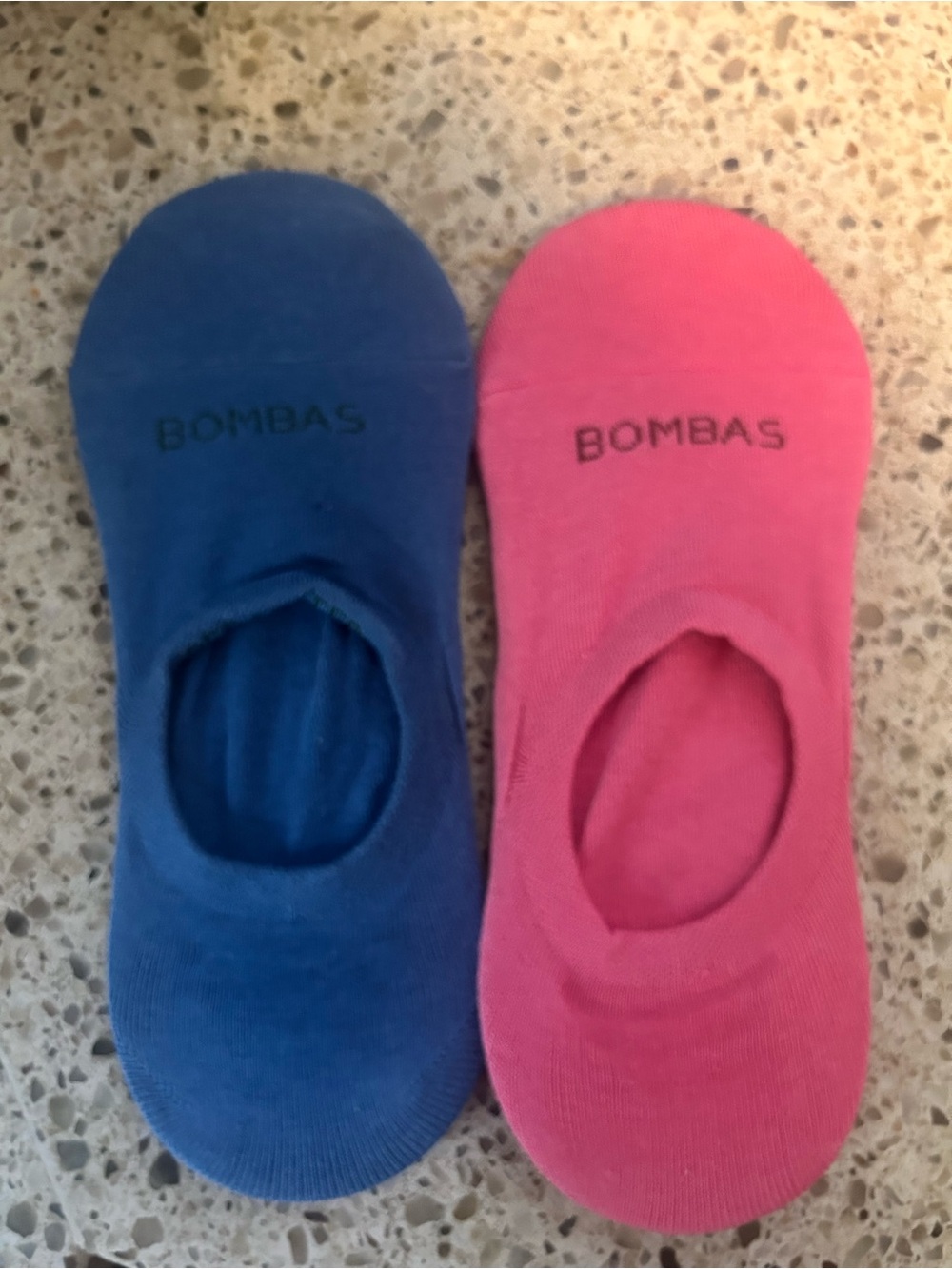 Bombas Lightweight No-Show Socks in Blue and Pink